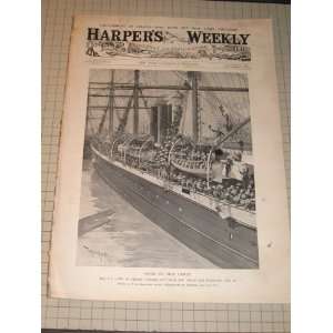 1898 Harpers Weekly Spanish American War   Colored Supplement War 