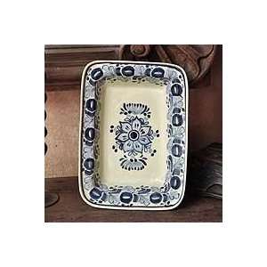  NOVICA Majolica ceramic plate, Colonial Bouquet Kitchen 