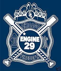 CHICAGO FIRE DEPARTMENT E 29 WHITE SOX T SHIRT  