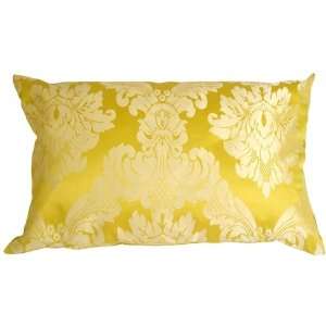  Pillow Decor   Victorian Floral Damask Rectangular Yellow 