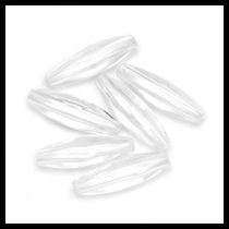144 Acrylic Crystal Clear Transparent Spaghetti Oval Tube Beads  