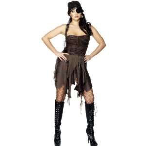 Smiffys Fancy Dress Costume   Fever Range   Leather Look Pirate Lady 
