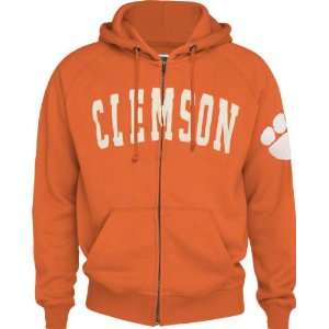  Clemson Tigers Vintage Campus Full Zip Fleece Hoodie 