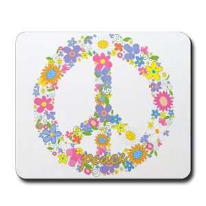 Mousepad (Mouse Pad) Floral Peace Symbol 
