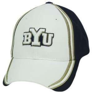   BRIGHAM YOUNG COUGARS BYU WHITE NAVY BLUE HAT CAP: Sports & Outdoors