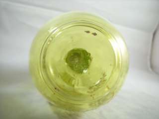 Antique Enamel Light Green Crystal Perfume Bottle  