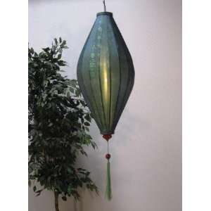  4 Foot Silk And Bamboo Lantern   Sea Oval