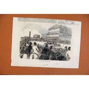  C1846 Antique Print Race Course Grand Stand Ascot