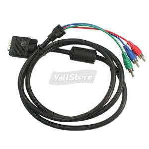 New 5FT VGA SVGA Male to 3 RCA Male Cable for PC Laptop  