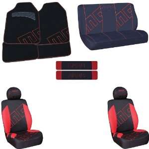  , Rear Bench Seat Cover & Shoulder Belt Pads   MOMO Italy Black/Red
