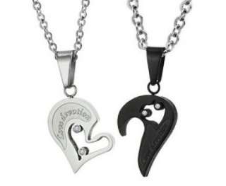 JN38 Stainless Steel I Love You Heart Couple Necklace  