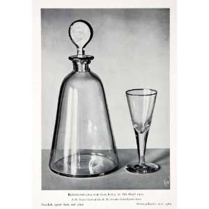  1931 Print Swedish Spirit Flask Glass Sweden Arts Crafts 