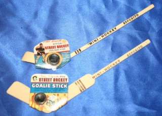 Phil & Tony Esposito Street Hockey Mini Puck & Stick Goalie NEW OLD 