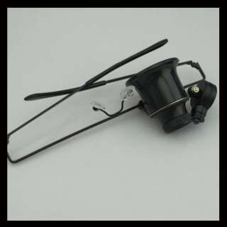 Glasses Type 20X Watch Repair Magnifier Jewelers loupe With LED Light 