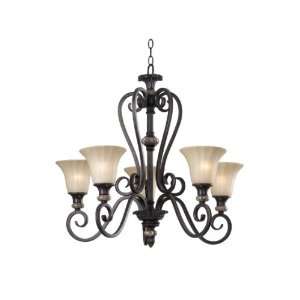   Leafston Five Light Chandelier with 7 Inch Shades