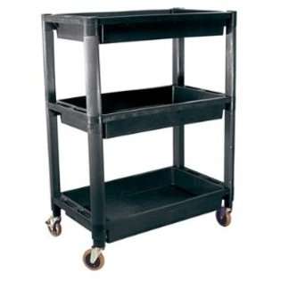    7017 Plastic Utility Cart With Three Shelves And Two Locking Wheels