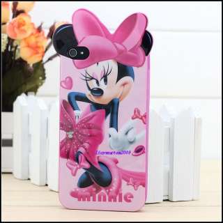 New 3D Disney Mickey Style TPU Soft Back Cover Case Skin For Iphone 4 