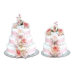  diaper cake   pink orchids with natural raffia: Home 