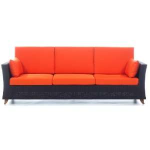   Seater All Weather Wicker 8 Ft. SOFA /w Orange cushion   (SOLD OUT