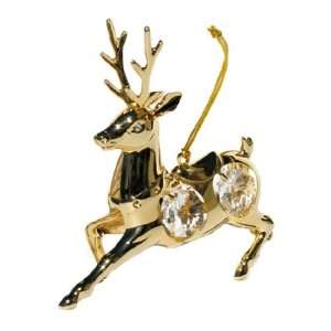  Reindeer ( Swarovski Crystals 24K Gold Ornament ): Home 