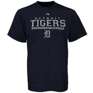 Majestic Detroit Tigers Navy Blue Supreme T shirt:  Sports 