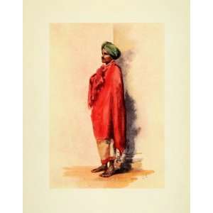  1914 Print Barber Hindus India Turban Primitive Shaving Costume 