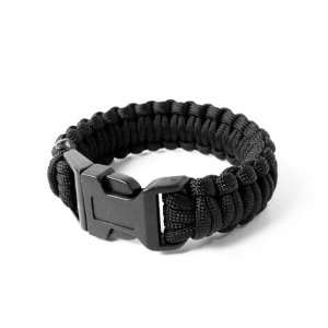Small Black Ultra Paracord Survival Bracelet w/6 Cords Beneath the 
