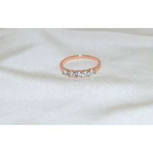  14k Rose Gold Plated Clear Cubic Zirconia Ring Size 9 