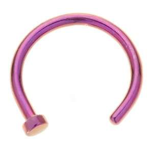    20G 5/16   Amethyst Anodized Titanium Nose Hoop Ring Jewelry