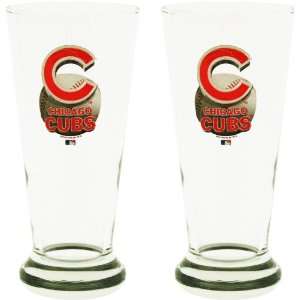  Chicago Cubs Two Pack 12 Ounce Flared Pilsner Glasses 