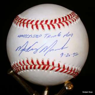 Mickey Morandini Autographed Unassisted Triple Play Baseball Signed 