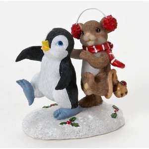   : Charming Tails Making Tracks to Christmas Figurine: Home & Kitchen