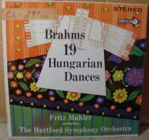 Decca Gold DL 710058 Brahms 19 Hungarian Mahler LP  