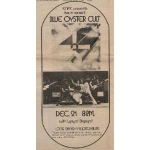  Blue Oyster Lynyrd Skynyrd Long Beach Concert Poster