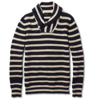 Slowear Zanone Striped Chunky Knit Cotton Blend Sweater  MR PORTER