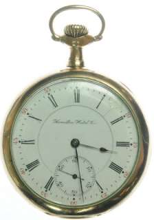 16 SIZE OPEN FACE HAMILTON MODEL 972 17 JEWELS POCKET WATCH ADJUSTED 5 
