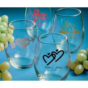 Personalized Wine Glass Favors   Stemless  Kitchen 