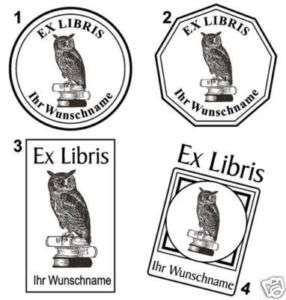 EX LIBRIS   EXLIBRIS STEMPEL mit WUNSCHNAMEN   Neu 03  