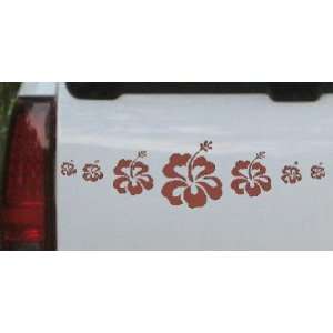 Hibiscus Flowers Row Flowers And Vines Car Window Wall Laptop Decal 