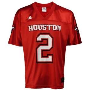 adidas Houston Cougars #2 Scarlet Replica Football Jersey:  