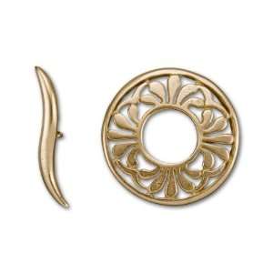  Brass Plated Brass Cut Out Circle Toggle Clasp: Arts 