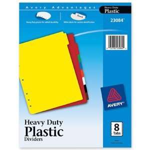 Avery 23084   Plastic Index Dividers, White Self Stick 