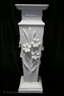 34 Tall Column Pedestal with Flowers Made Italy Statue  