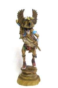Native Hopi Owl Warrior Kachina Doll by Raymond Chee  