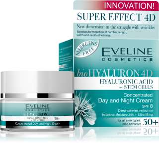 Eveline Cosmetics Bio   Hyaluron 4 D Anti Falten Tag und Nacht Creme 