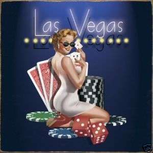 Ralph Burch Las Vegas Pin up Girl 9 Metal Sign Retro  