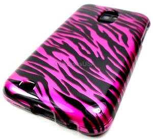 FOR SAMSUNG EPIC 4G TOUCH SPRINT GALAXY S2 PINK ZEBRA HARD COVER CASE 