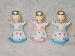   Christmas Shafford Ceramic Angel Place Card Candle Holders IOB T28