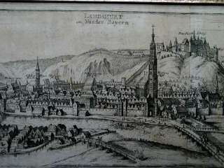 Landshut Bayern ANSICHT Kupferstich BODENEHR 1735  