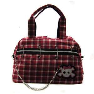  Cute Skull Red Checked Purse Shoulder Tote Hand Bag Baby